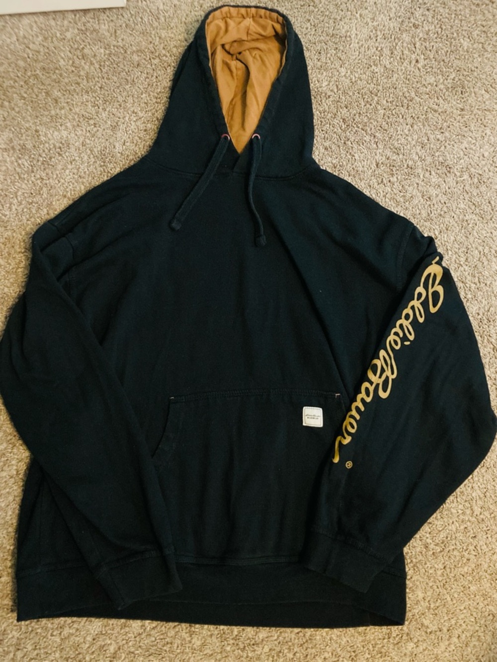 Men's Workwear Hoodie with Gold Eddie Bauer Sleeve logo